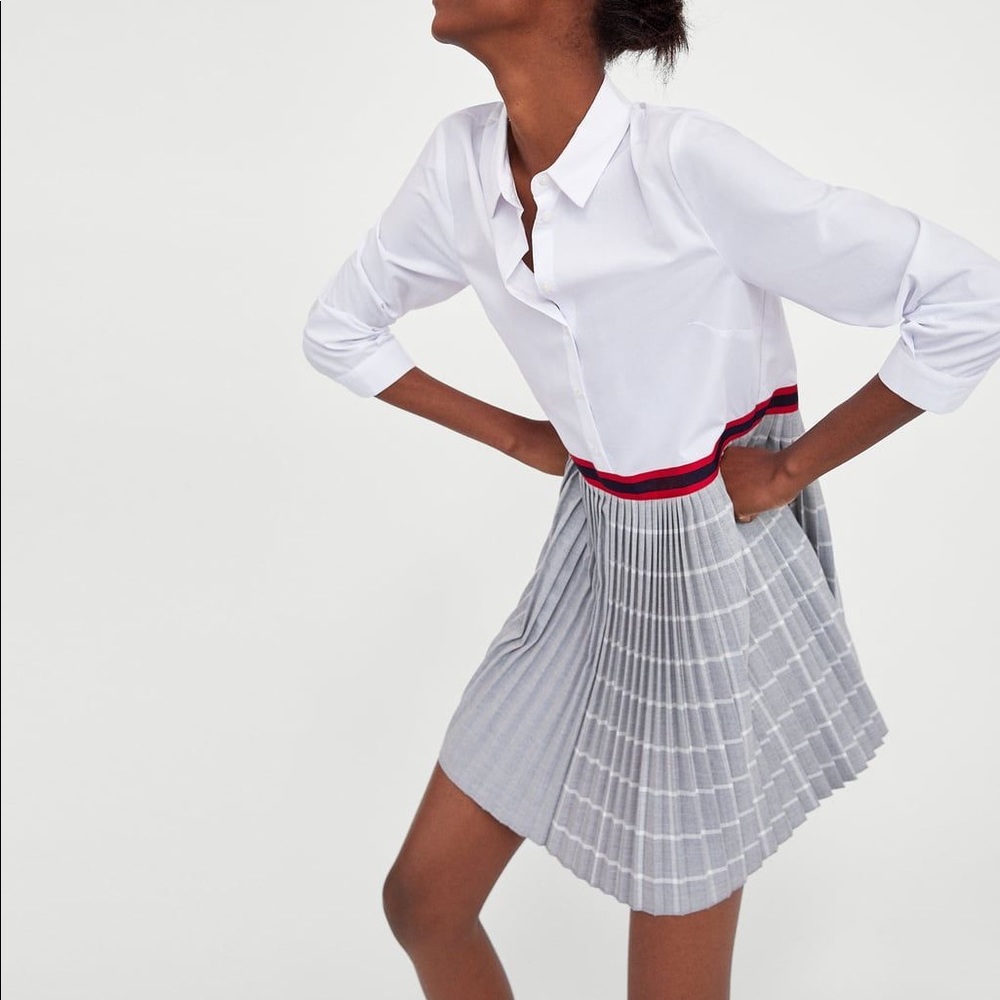 Zara contrast poplin dress